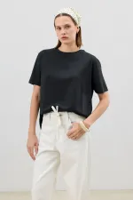 Antioch Antrasit Dökümlü Kadın T-Shirt
