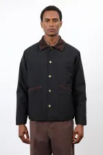 Antioch Siyah Kontrast Yaka Erkek Mont