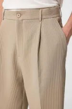 Antioch Bej Baggy Fitilli Erkek Pantolon