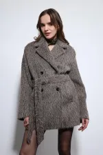 Antioch Kahve Kısa Suni Kürklü Kaban