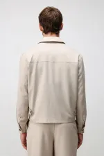Veste de printemps pour homme Antioch beige coupe décontractée