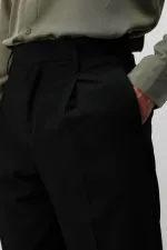 Antioch Siyah Relaxed Fit Pileli Erkek Pantolon