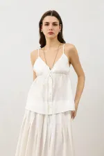 Antioch Ekru Büzgülü Kadın Top