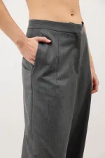Antioch Grey Wide Leg Women's Trousers with Pens
