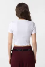 Antioch Beyaz Crop Kadın T-Shirt