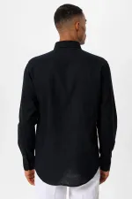 Antioch Black Linen Blend Men's Shirt