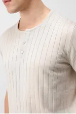 Antioch Taş Dokulu Erkek Triko T-Shirt