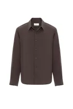 Antioch Kahve Relax Fit Liyosel Kumaş Erkek Gömlek