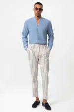 Antioch Bebe Mavi Hakim Yaka Uzun Kollu Erkek Gömlek