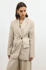 Antioch Beige Double-Breasted Women's Blazer