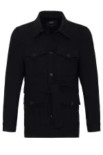 Veste de saison en lin pour homme Antioch Black Belted