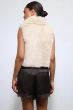 Antioch Off-White Plush Look Vest