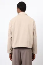 Antioch Bej Regular Fit Dokulu Erkek Mont