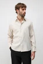 Antioch Stone Modal Blend Textured Men's Shirt