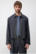 Antioch Navy Blue Lyocell Blend Summer Jacket