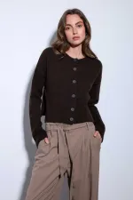 Antioch Coffee Slit Knitted Women's Sweater