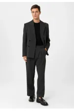 Veste blazer homme Antioch Anthracite coupe décontractée à double boutonnage