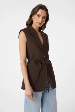 Antioch Coffee Belted Women's Vest