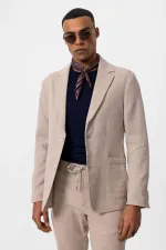 Antioch Beige Unlined Men's Blazer Jacket with Patch Pockets