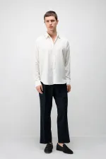 Antioch Ekru Teknik Regular Fit Erkek Gömlek