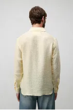 Antioch Sarı Crinkled Relax Fit Erkek Gömlek