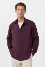 Antioch Bordo Relax Fit Liyosel Kumaş Erkek Gömlek