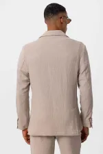Antioch Beige Unlined Men's Blazer Jacket with Patch Pockets