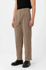 Antioch Mink Double Pleated Baggy Fit Men's Trousers