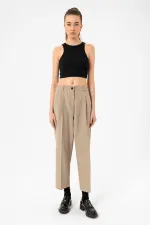 Débardeur court côtelé noir Antioch pour femme