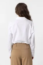 Antioch White Crop Poplin Women's Shirt