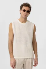 Antioch Ecru Textured Men's Tank Top
