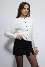 Gilet Antioch écru à texture douce