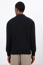 Pull en maille bleu marine Antioch pour homme