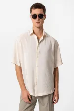 Antioch Taş Kısa Kollu Oversize Erkek Gömlek