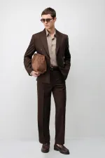 Veste blazer Antioch marron foncé à double boutonnage et coupe décontractée pour homme