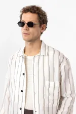 Antioch White Relax Fit Striped Men's Shirt