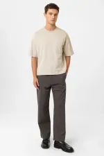 Antioch Beige Relaxed Basic Men's T-Shirt