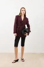 Blazer Antioch bordeaux ceinturé pour femme