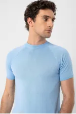 T-shirt en maille à col rond Antioch Bebe bleu