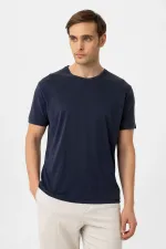 T-shirt homme Antioch Navy coupe classique en tissu technique modal