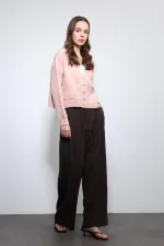 Gilet Antioch rose poudré en laine mélangée