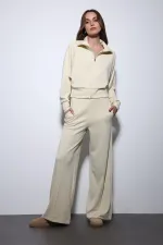 Antioch Sarı Fermuarlı Kadın Eşofman Takım