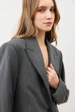 Antioch Grey Double-Breasted Women's Blazer