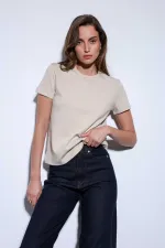 T-shirt basique beige Antioch pour femmes