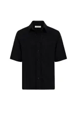 Chemise décontractée pour homme Antioch en lin mélangé noir