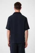 Antioch Siyah Modal Kumaş Erkek Gömlek