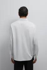 Antioch Beyaz Düğmeli Yaka Relax Fit Erkek Gömlek