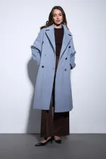 Antioch Mavi Kruvaze Kadın Kaban