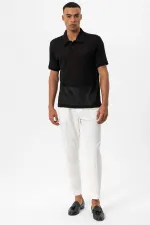 Antioch Siyah Polo Yaka Örme Erkek T-Shirt