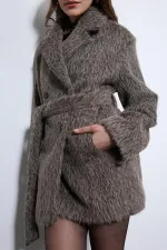 Antioch Kahve Kısa Suni Kürklü Kaban